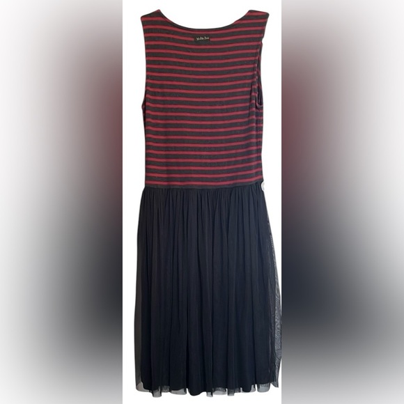 MATILDA JANE ‘Twas the Night Charcoal Gray/Red Striped Tulle Dress, Medium, GUC. - Picture 8 of 11